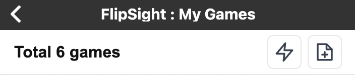 FlipSight My Games 메뉴